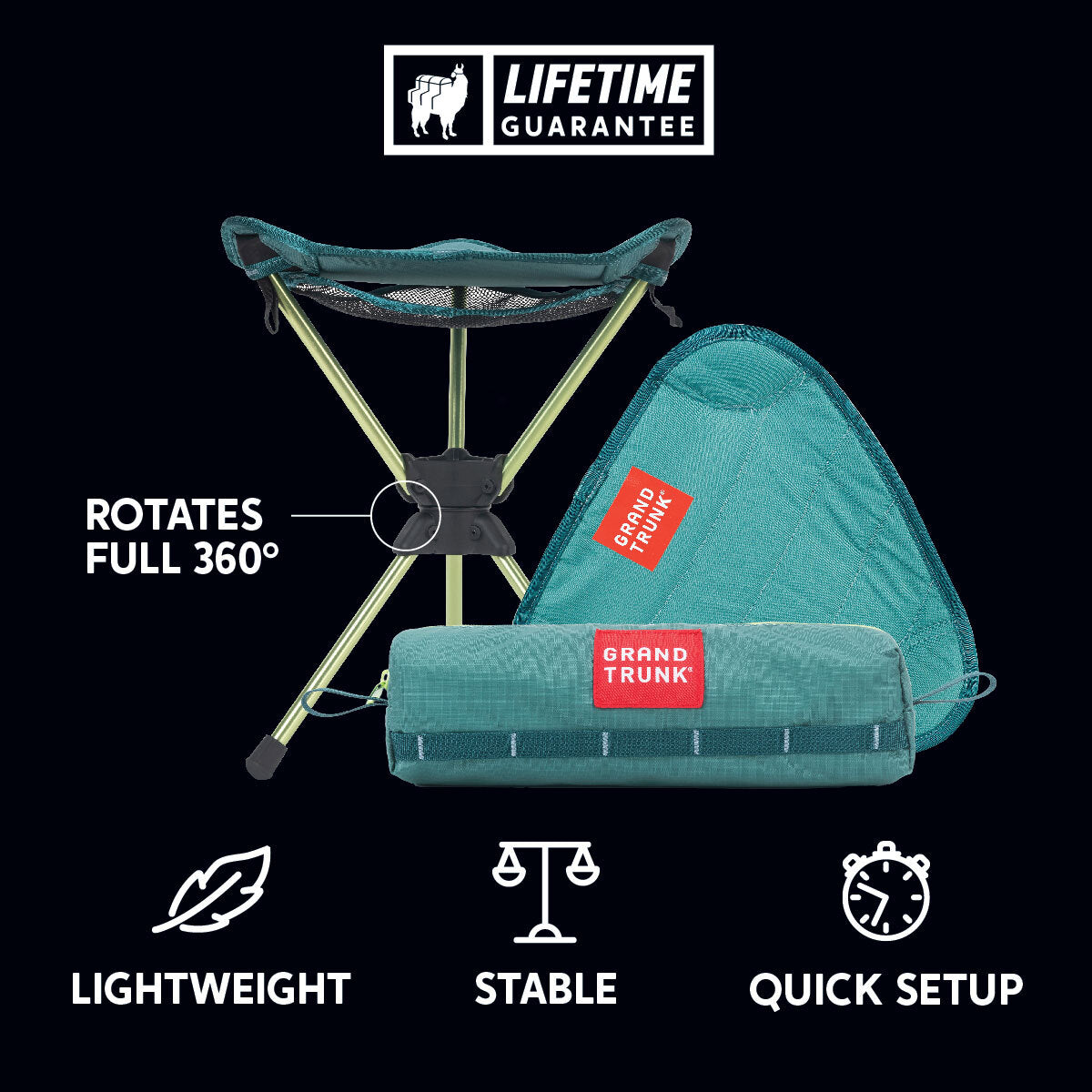 lightweight stable quick setup Compass 360° stool rotates full 360° best selling stool packable