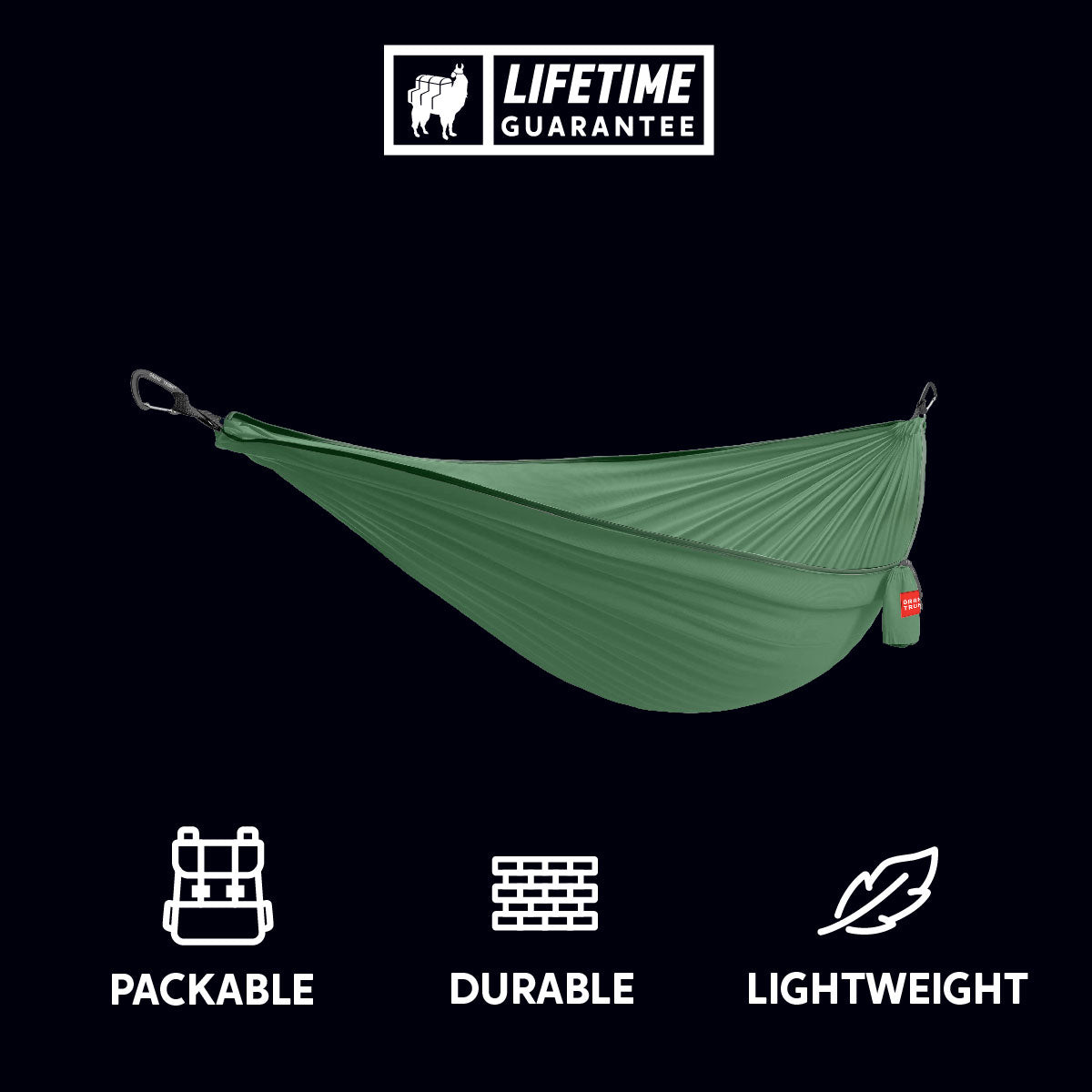 packable, durable, lightweight, affordable green hammock ripstop