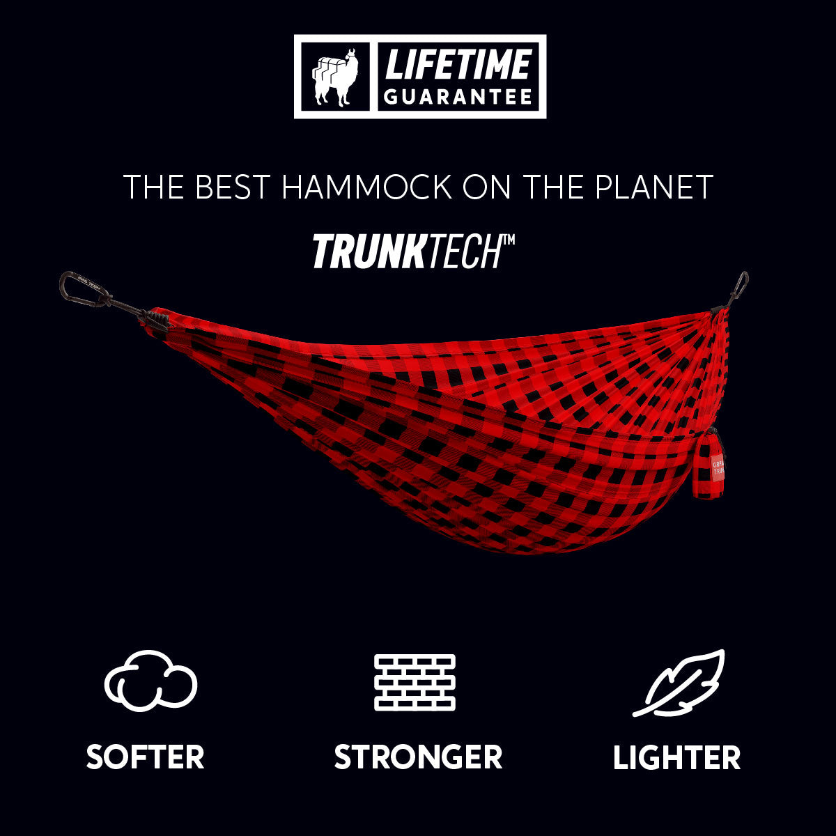 TrunkTech™ Hammock—Lighter, Softer, Stronger. The Best Hammock on the Planet. plaid print
