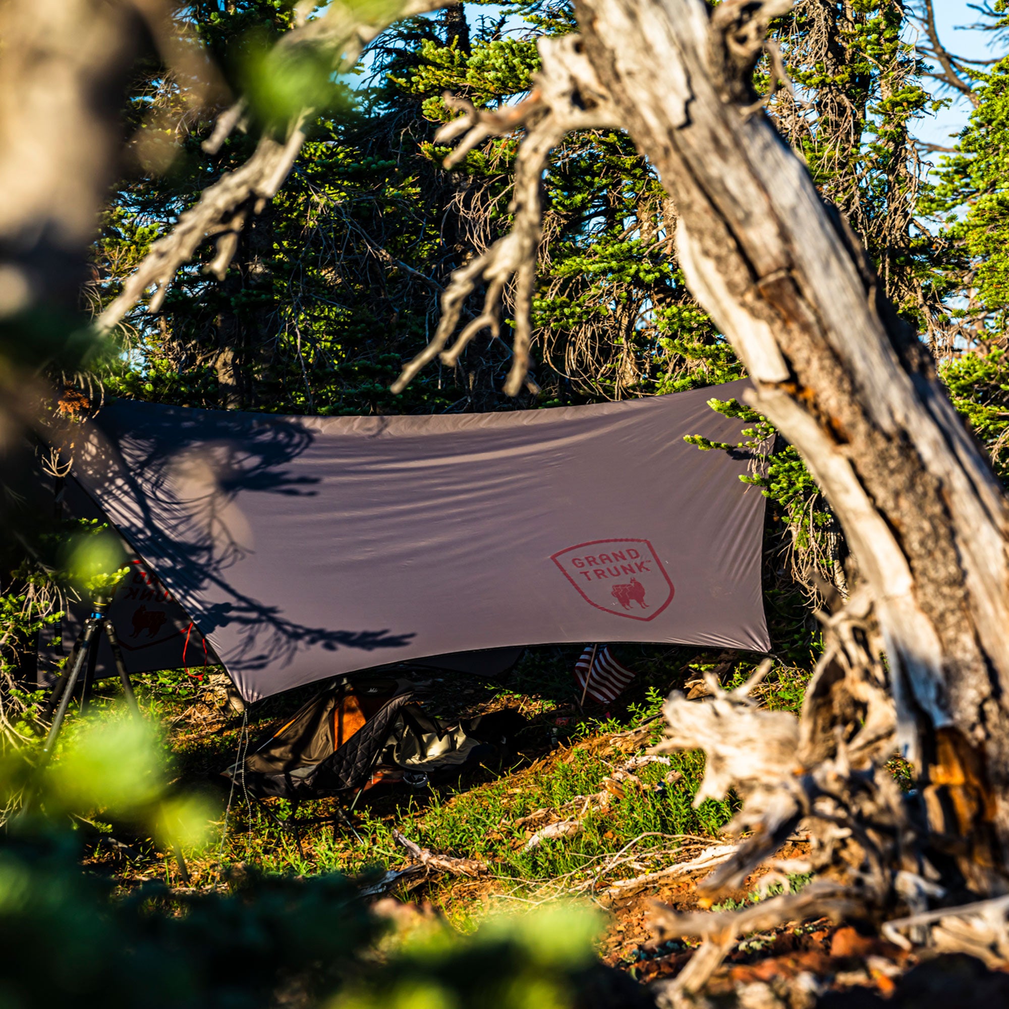 air bivvy all weather shelter set up in forest keeps bugs out while hammock camping