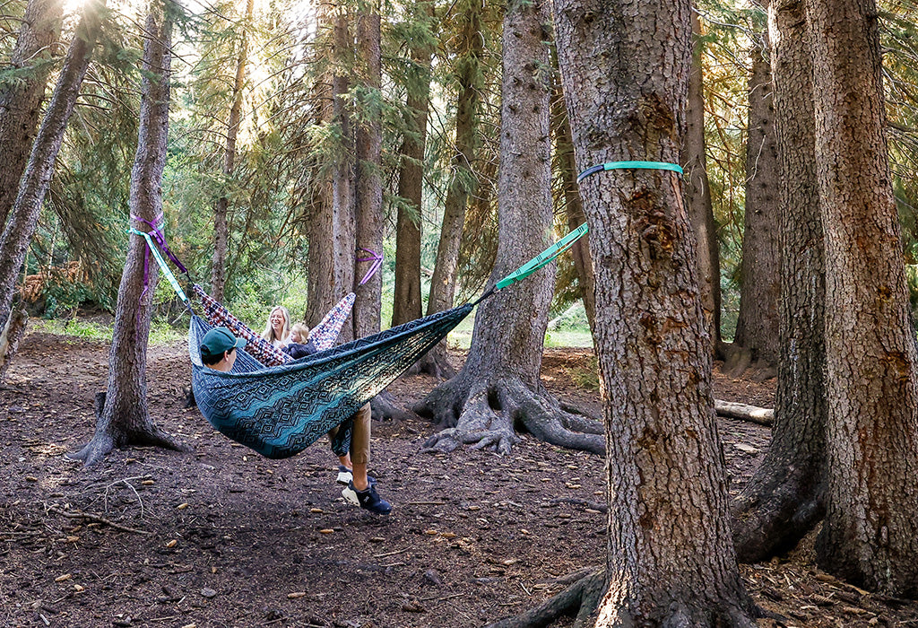 Family enjoying Grand Trunk TrunkTech Hammocks