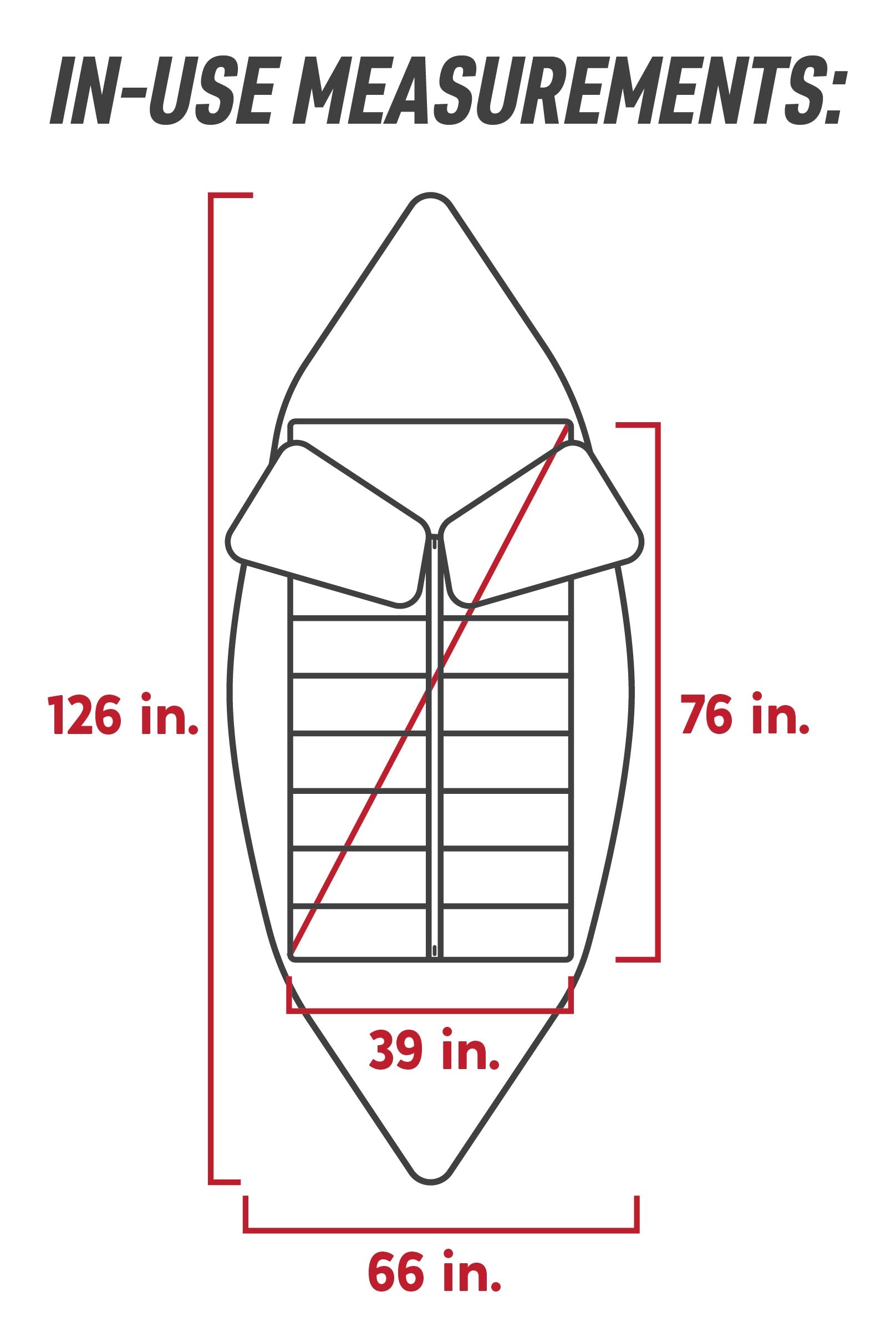 sleeping bag hammock measurements. 126 in length 66 in width. sleeping bag component 76 in length 39 in width