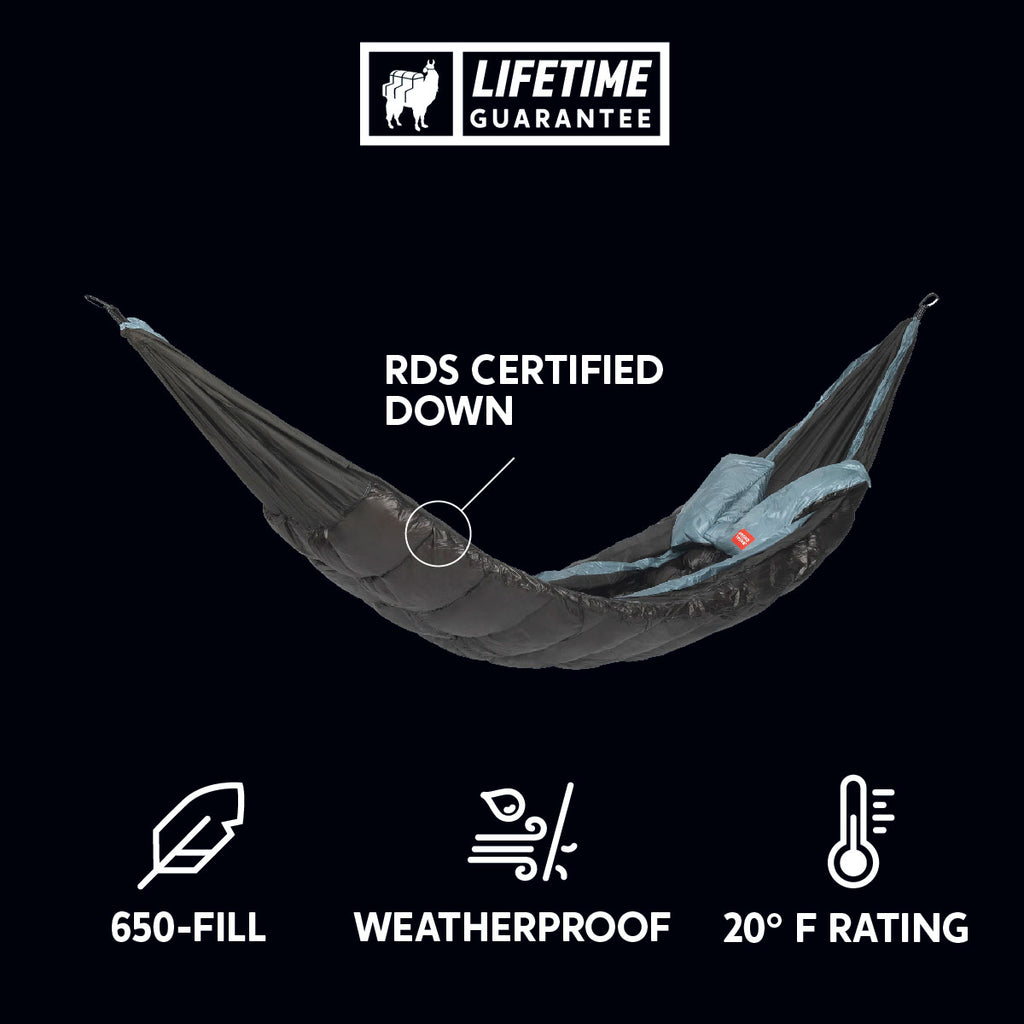 durable weatherproof 20° F rating perfect for car camping evolution hammock sleeping bag