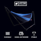 Durable hang anywhere stable packable hammock stand backyard beach outdoor indoor