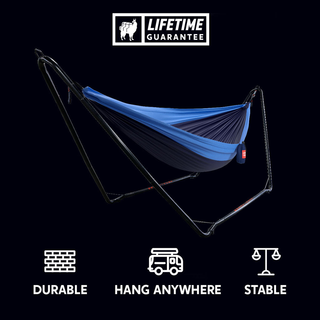 Durable hang anywhere stable packable hammock stand backyard beach outdoor indoor