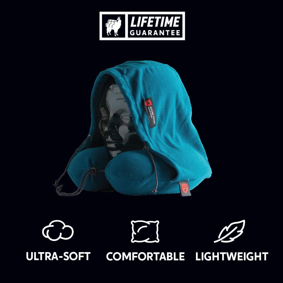 ultra-soft comfortable lightweight hooded travel pillow unique privacy hood soft cozy