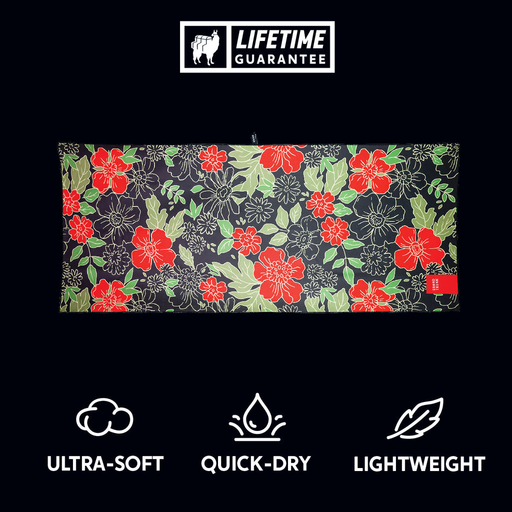 ultra-soft quick-dry lightweight microfiber towel floral print