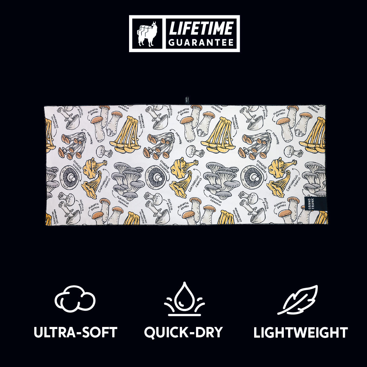 ultra-soft quick-dry lightweight microfiber towel mushroom print