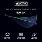 TrunkTech™ Hammock—Lighter, Softer, Stronger. The Best Hammock on the Planet. Blue and green