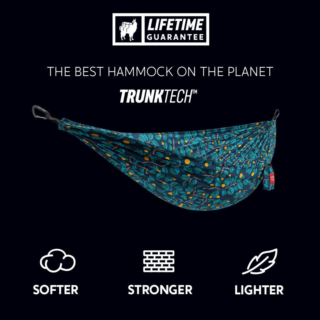 TrunkTech™ Hammock—Lighter, Softer, Stronger. The Best Hammock on the Planet. floral branch print