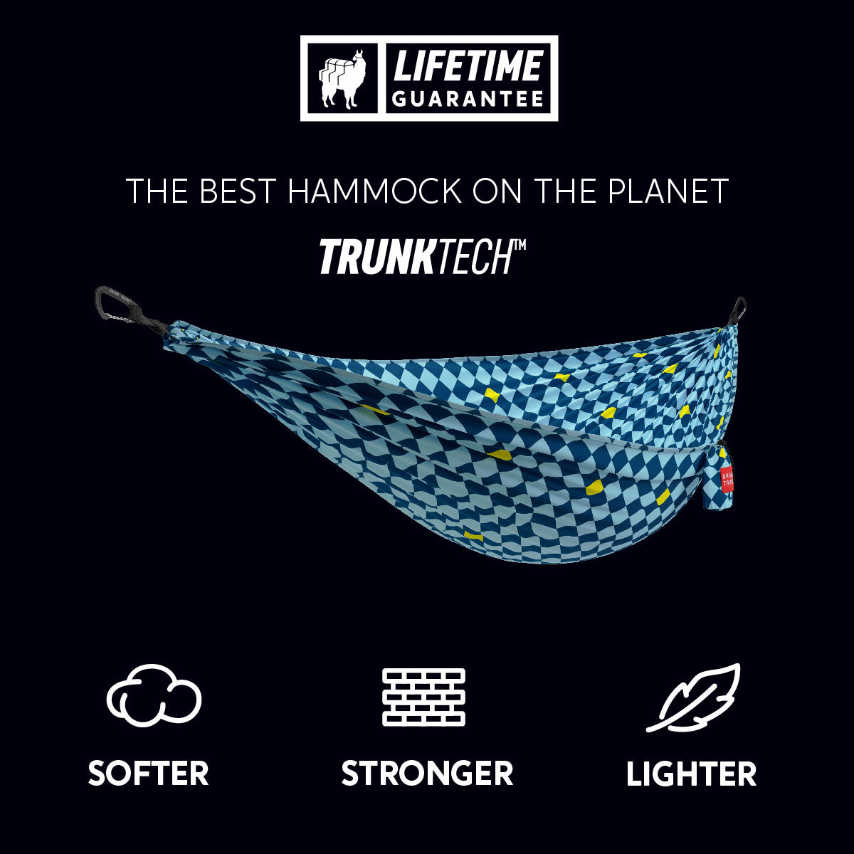TrunkTech™ Hammock—Lighter, Softer, Stronger. The Best Hammock on the Planet. checkerboard checkered checker print pattern