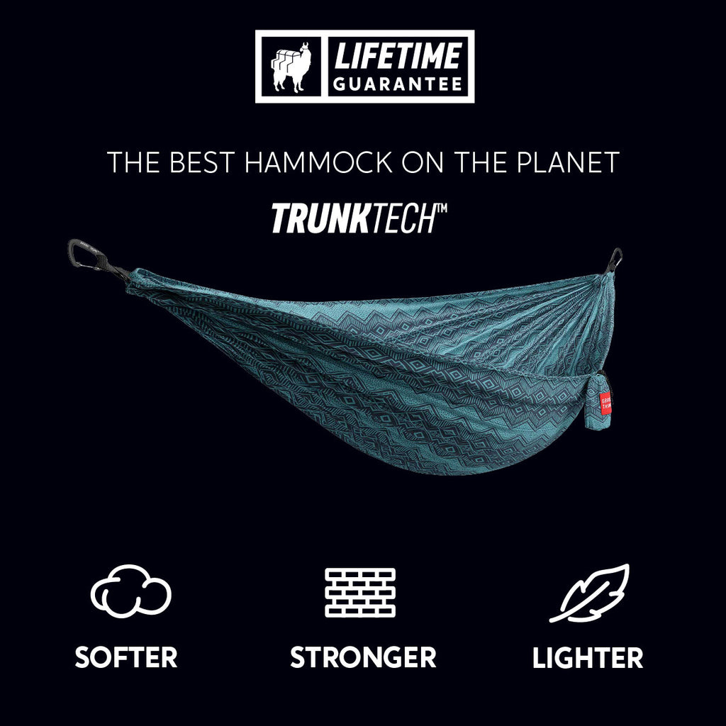 TrunkTech™ Hammock—Lighter, Softer, Stronger. The Best Hammock on the Planet. blue zig zag tribal print