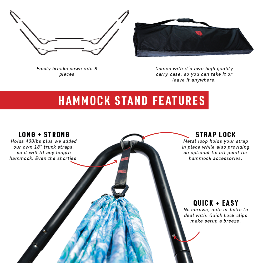 The NEW car camping Grand Trunk Hangout Hammock Stand GrandTrunk